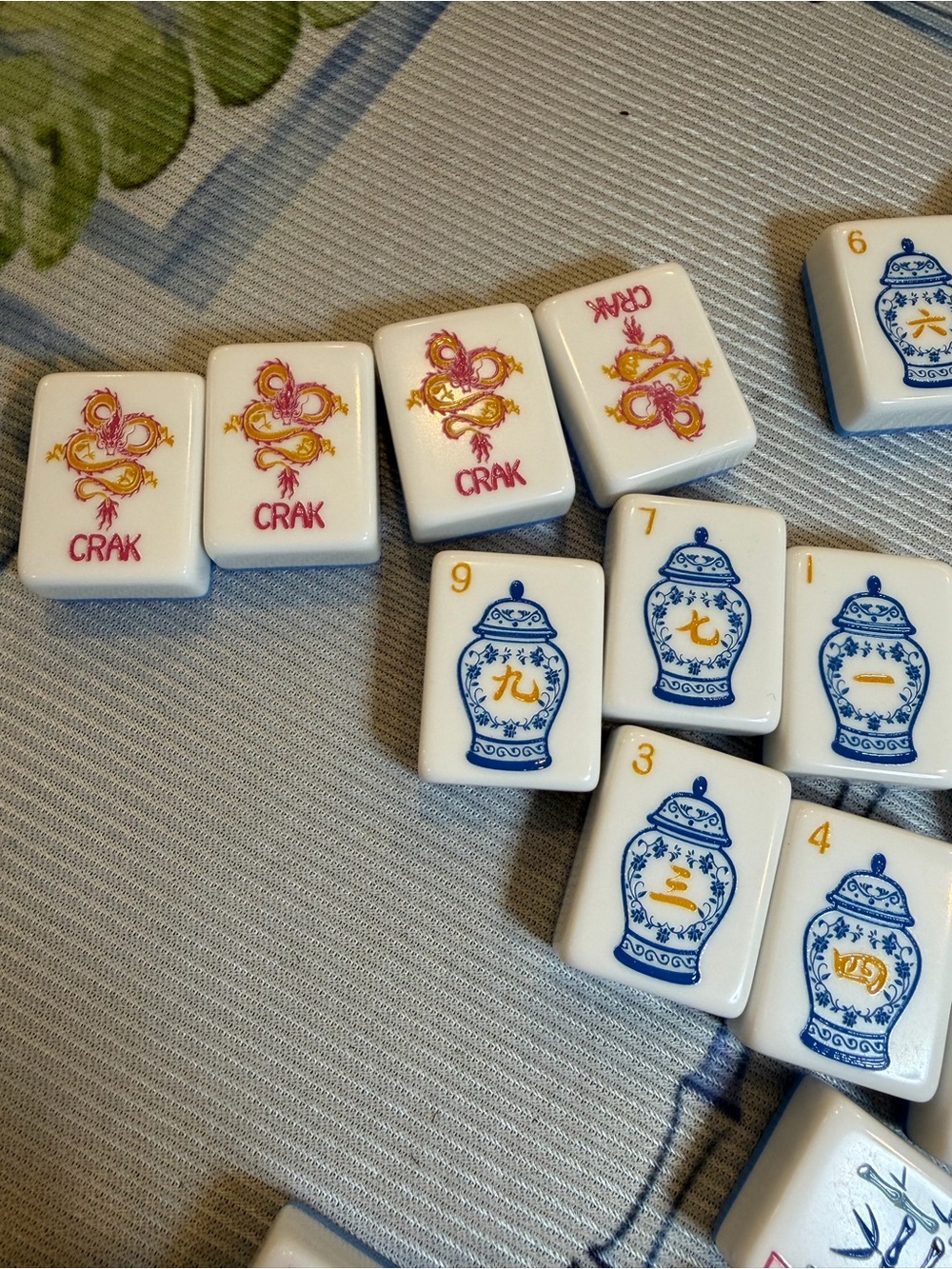 Mahjong set 160 tiles  Comes with blanks. Lovely Blue and white Chinoiserie - Picture 12 of 12